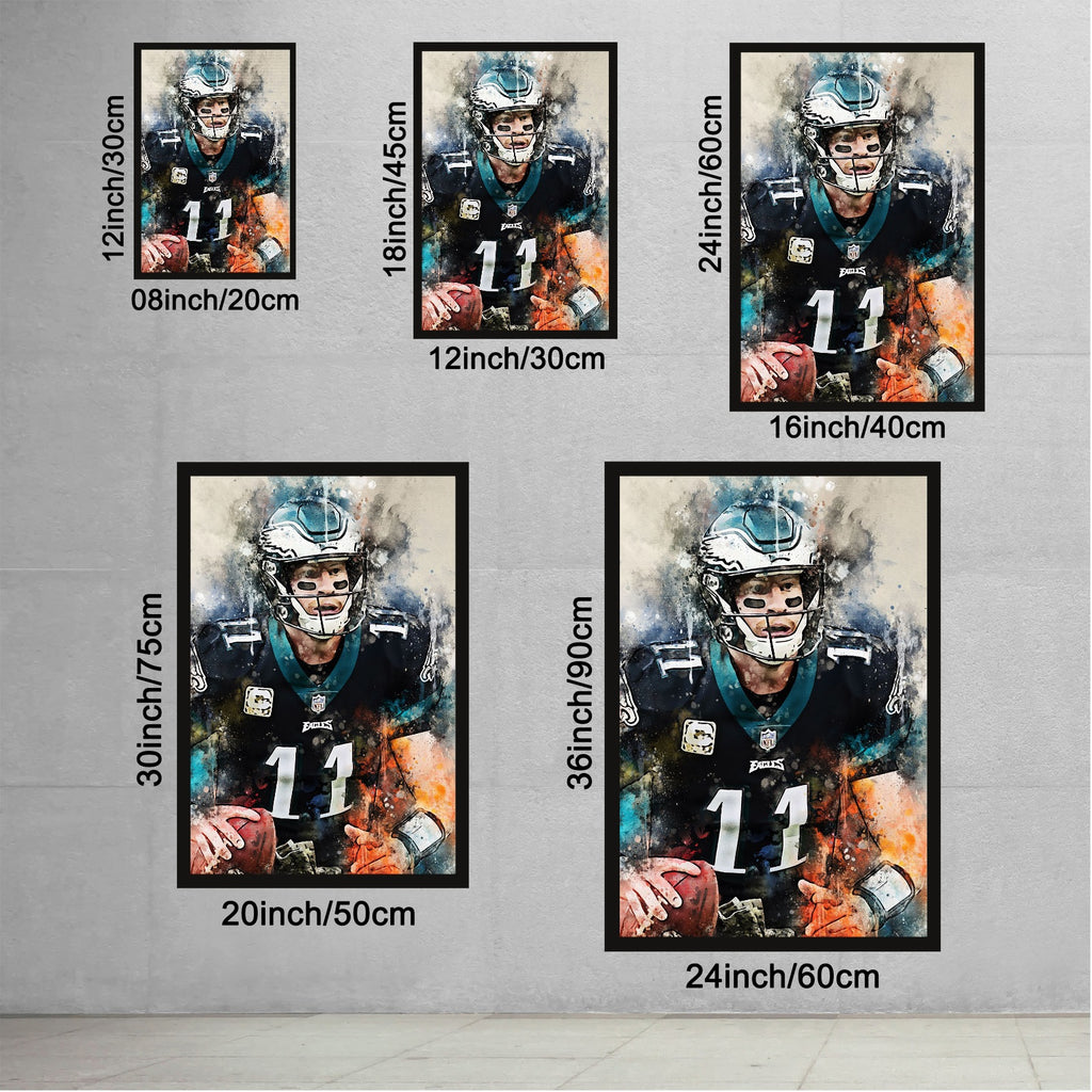 Carson Wentz Celebrity Sports Art Poster School Dining Room Decoration 5 Canvas Wall Art Poster Decor Gift