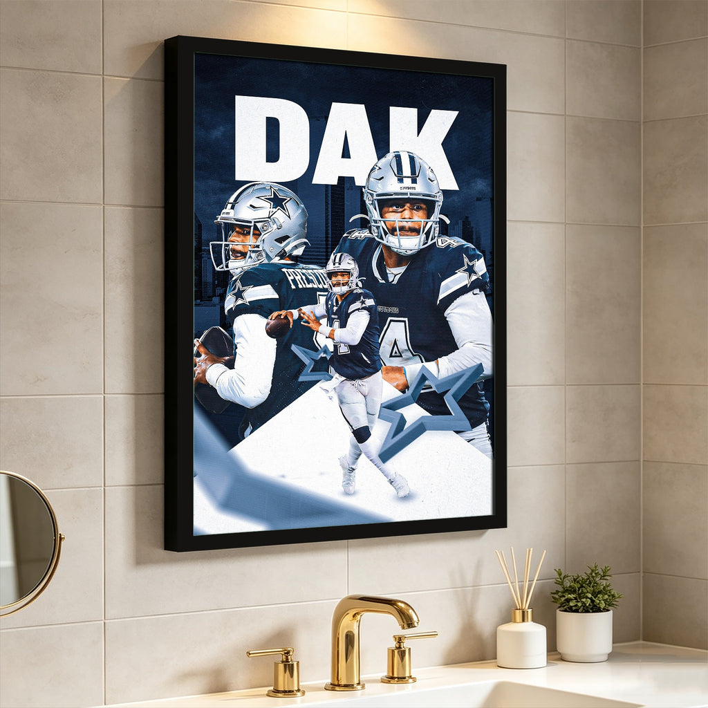 Dak Prescott Sports Celebrity Art Deco Poster 6 Canvas Wall Art Poster Decor Gift