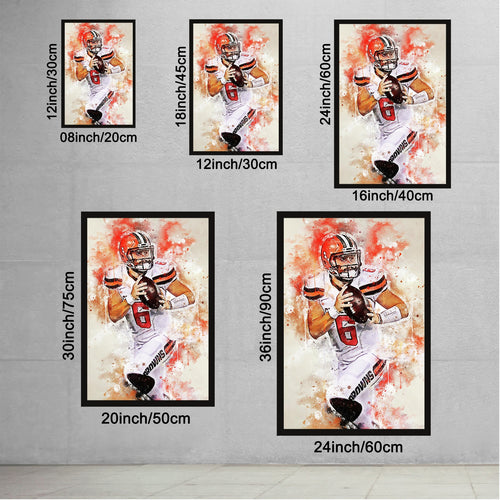 Baker Mayfield Sports Celebrity Art Deco Poster 5 Canvas Wall Art Poster Decor Gift