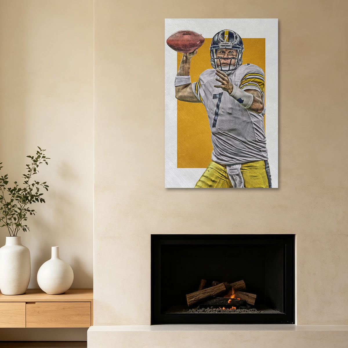 Ben Roethlisberger Sports Celebrity Art Deco Poster 1 Canvas Wall Art Poster Decor Gift