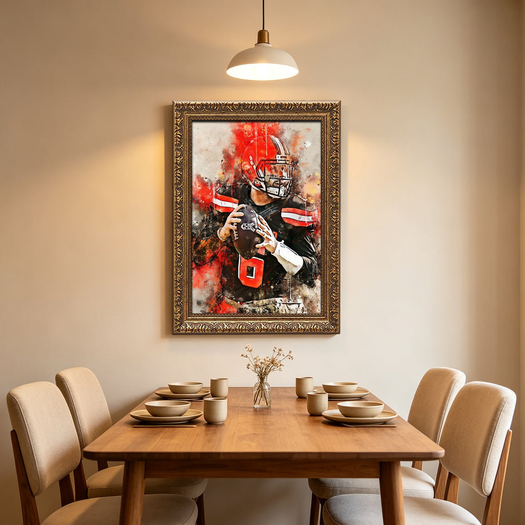 Baker Mayfield Celebrity Sports Art Poster School Dining Room Decoration 10 Canvas Wall Art Poster Decor Gift