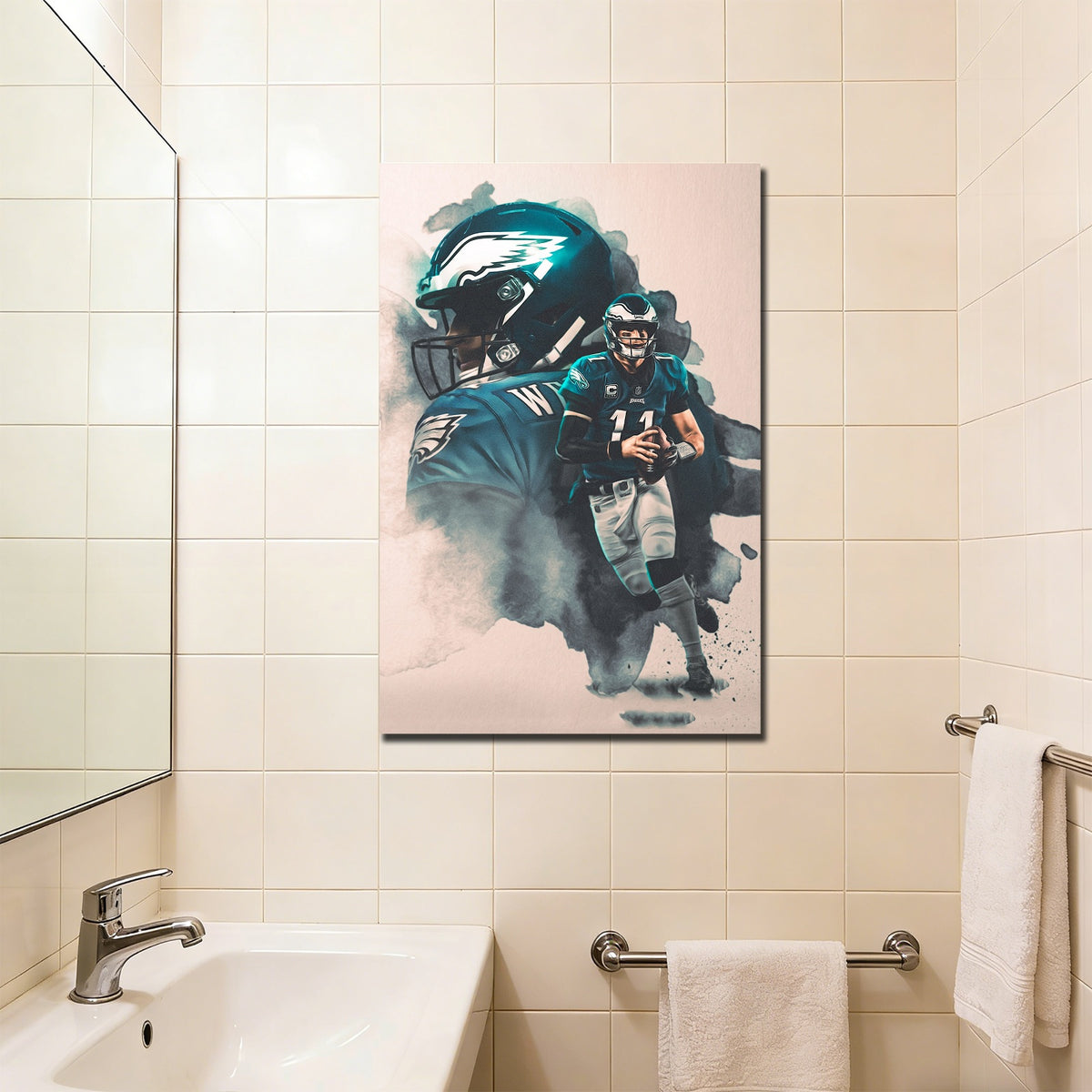 Carson Wentz Art Sports Decorative Poster School Dormitory 3 Canvas Wall Art Poster Decor Gift