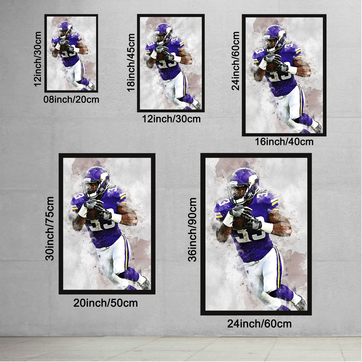 Dalvin Cook Celebrity Sports Art Poster School Dining Room Decoration 3 Canvas Wall Art Poster Decor Gift