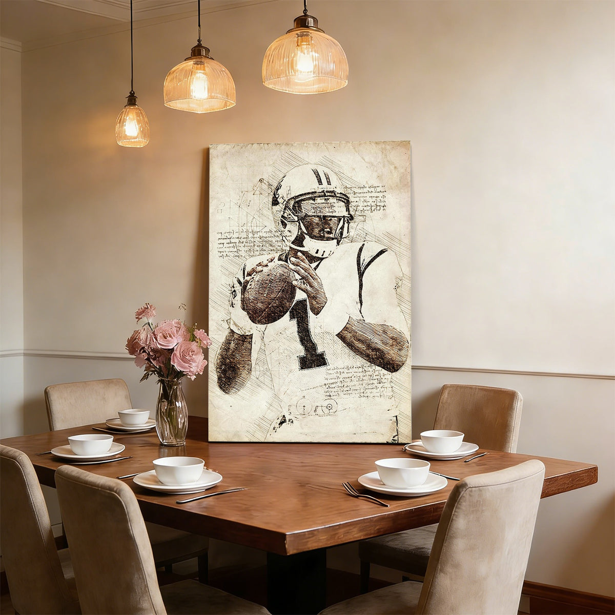 Cam Newton Sports Celebrity Art Deco Poster 7 Canvas Wall Art Poster Decor Gift
