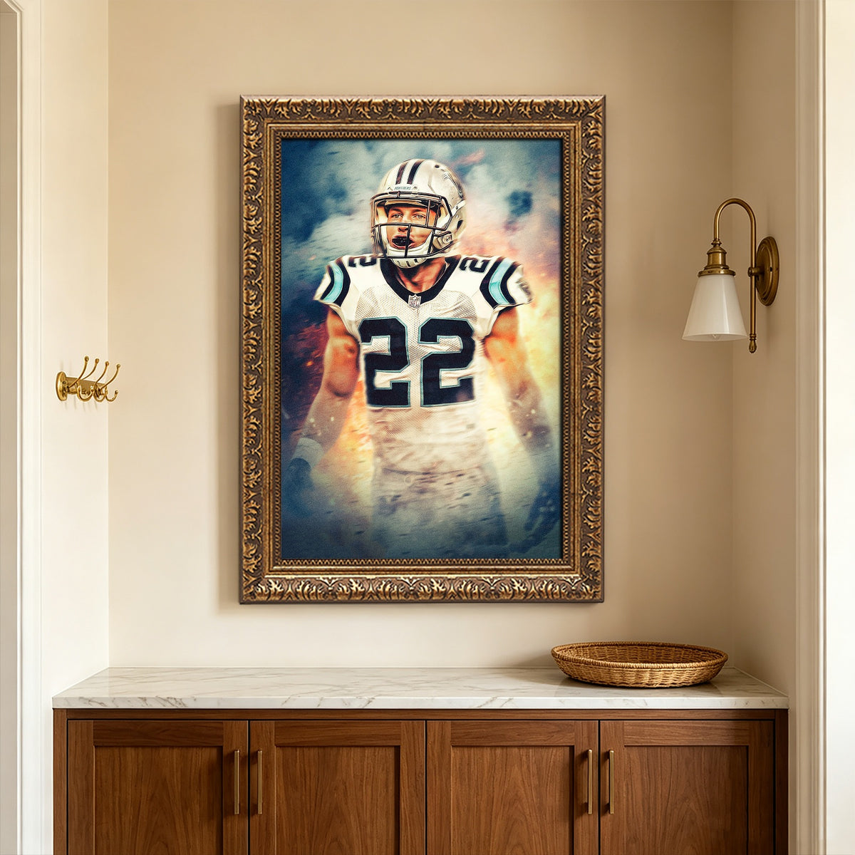 Christian McCaffrey Art Sports Decorative Poster School Dormitory 2 Canvas Wall Art Poster Decor Gift