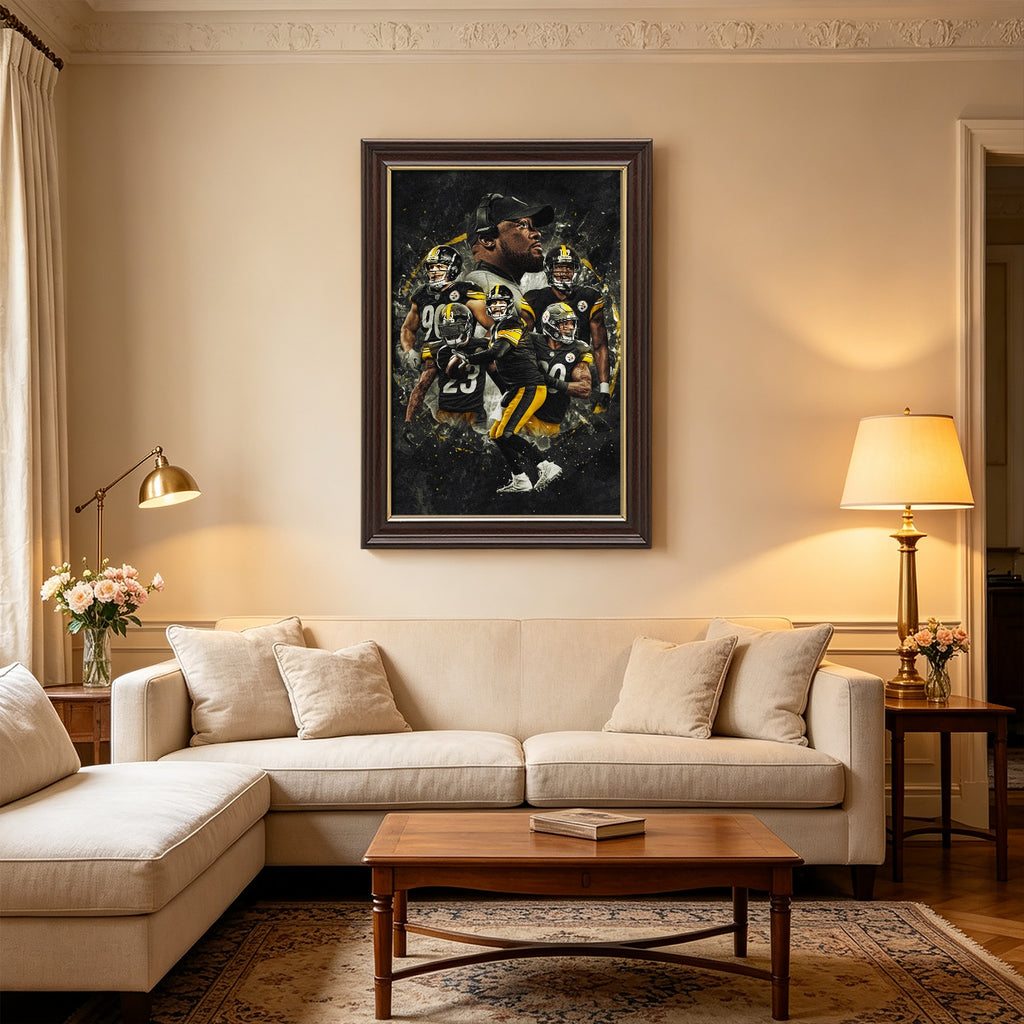 Ben Roethlisberger JuJu Smith Schuster TJ Watt Art Sports Decorative Poster School Dormitory 3 Canvas Wall Art Poster Decor Gift
