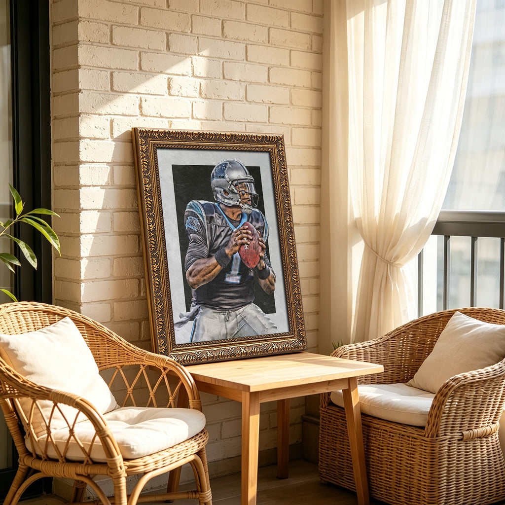 Cam Newton Sports Celebrity Art Deco Poster 6 Canvas Wall Art Poster Decor Gift
