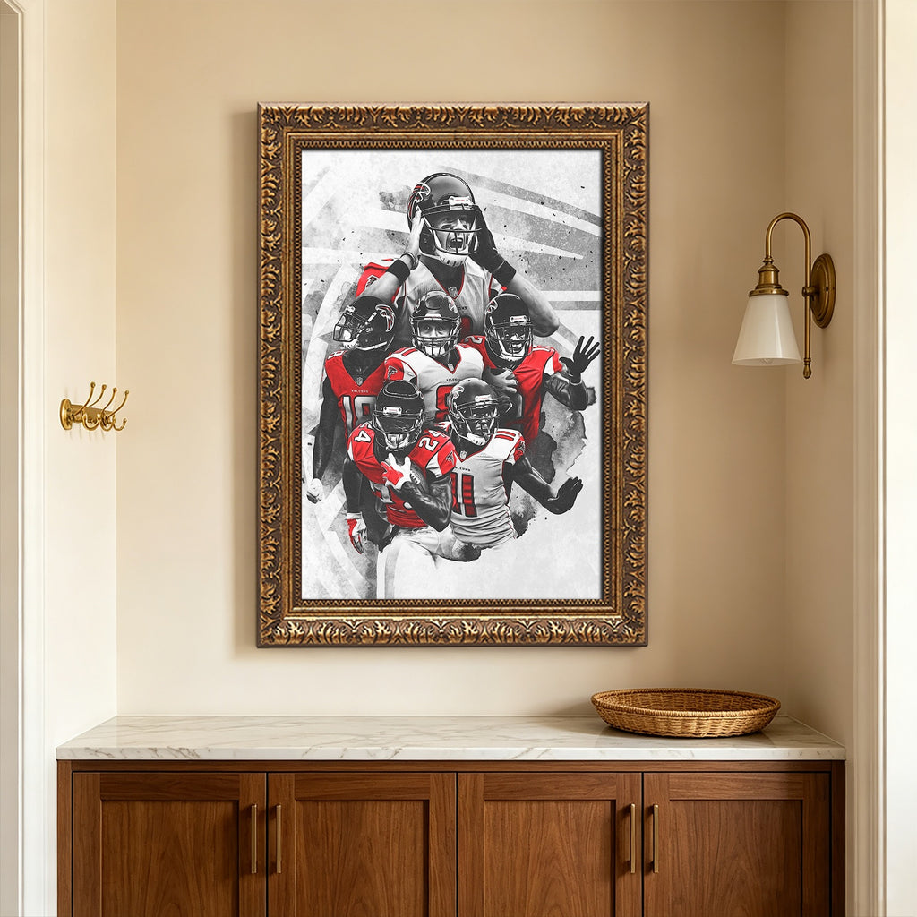 Calvin Ridley Austin Hooper Mohamed Sanu Sr Matt Ryan Celebrity Sports Art Poster School Dining Room Decoration 2 Canvas Wall Art Poster Decor Gift