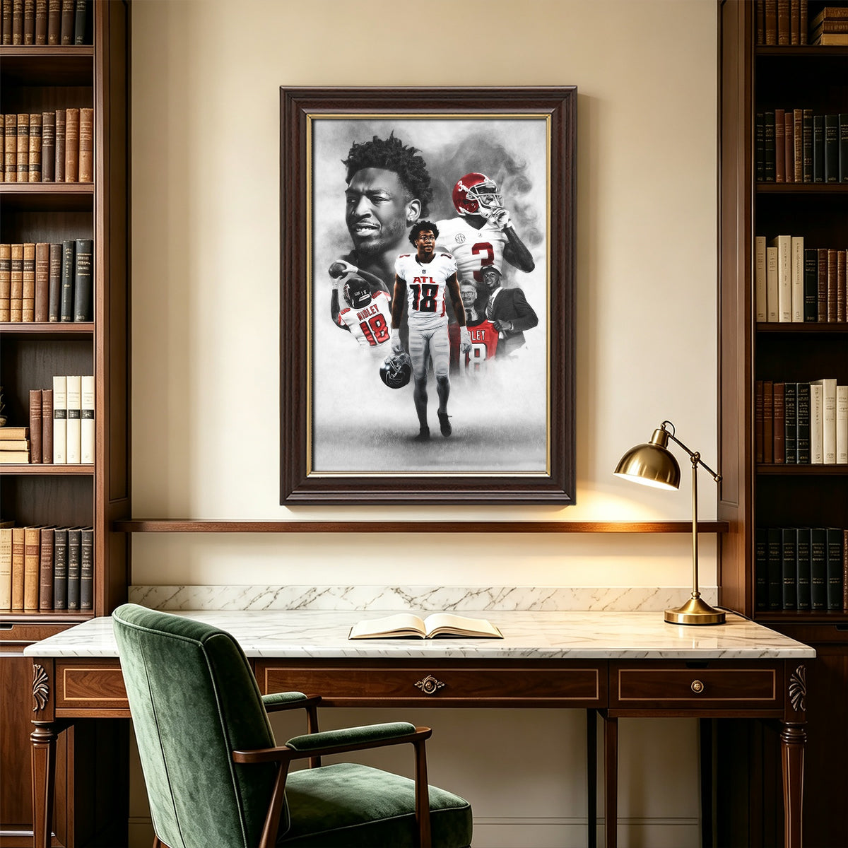 Calvin Ridley Art Sports Decorative Poster School Dormitory 8 Canvas Wall Art Poster Decor Gift