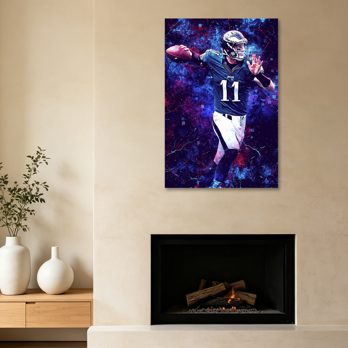 Carson Wentz Sports Celebrity Art Deco Poster 2 Canvas Wall Art Poster Decor Gift
