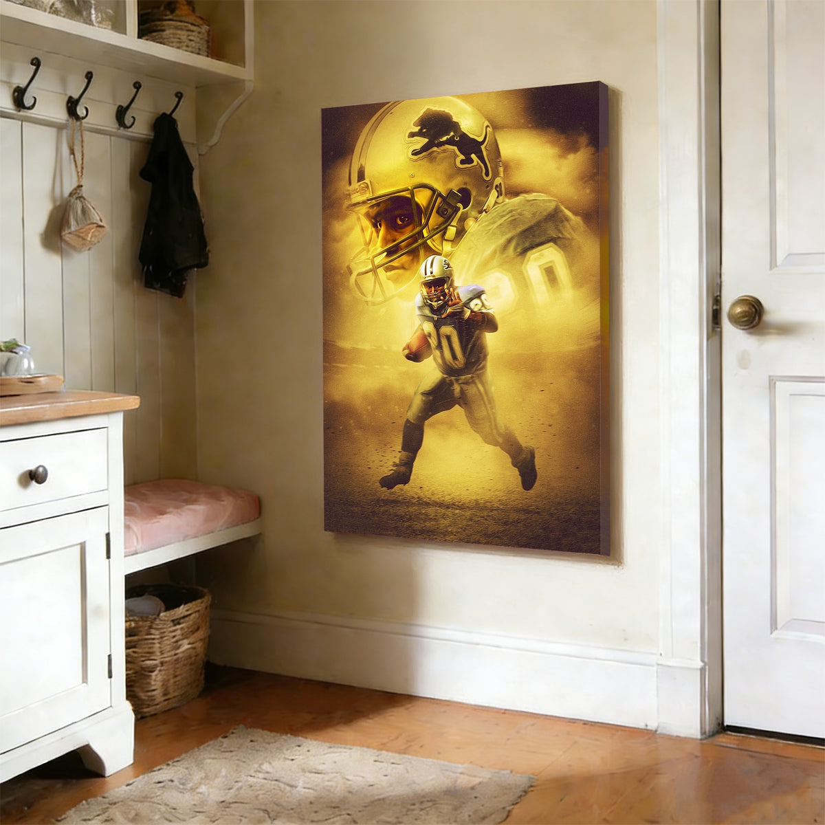 Barry Sanders Art Sports Decorative Poster School Dormitory 9 Canvas Wall Art Poster Decor Gift