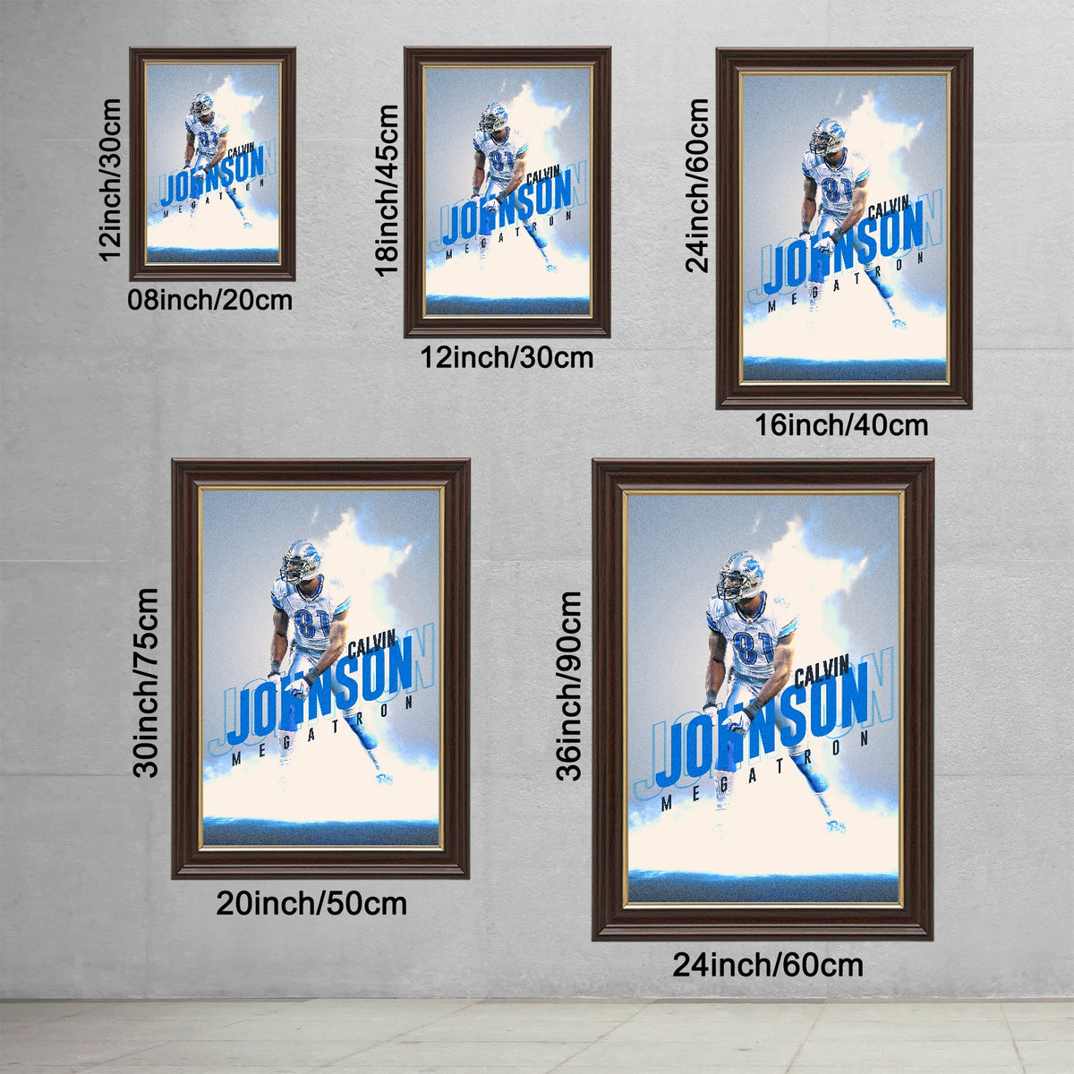 Calvin Johnson Celebrity Sports Art Poster School Dining Room Decoration 3 Canvas Wall Art Poster Decor Gift