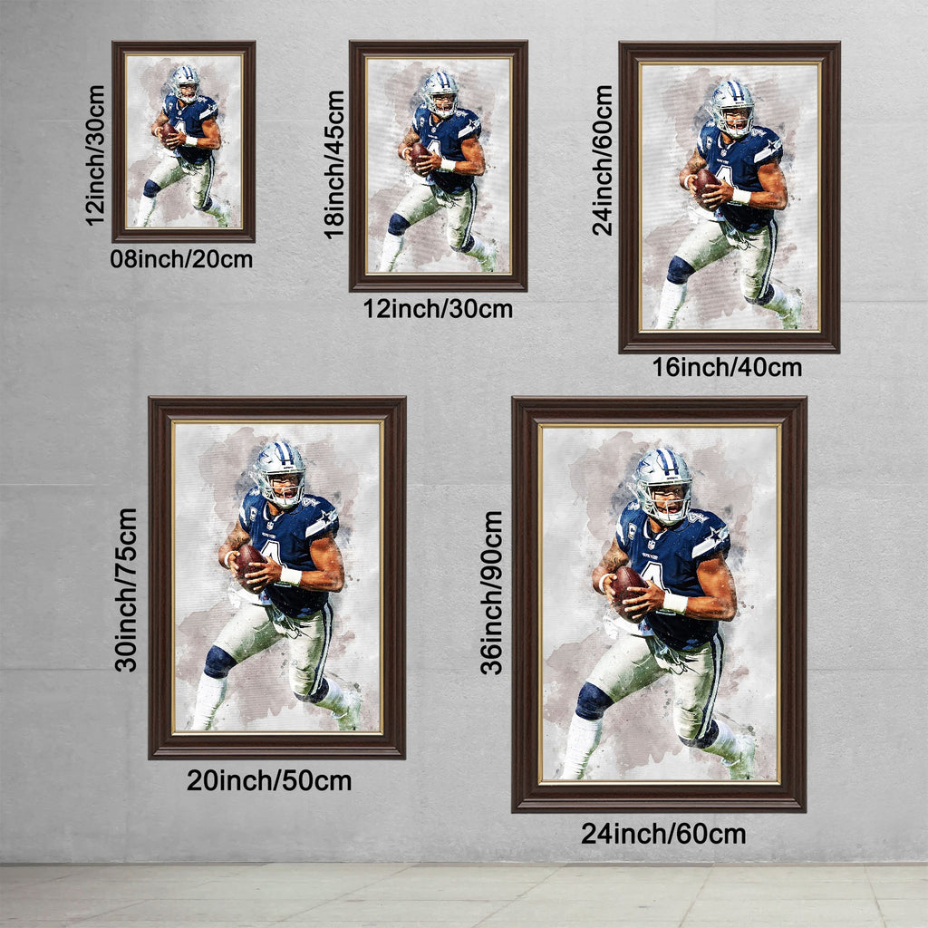 Dak Prescott 1Celebrity Sports Art Poster School Dining Room Decoration 0 Canvas Wall Art Poster Decor Gift