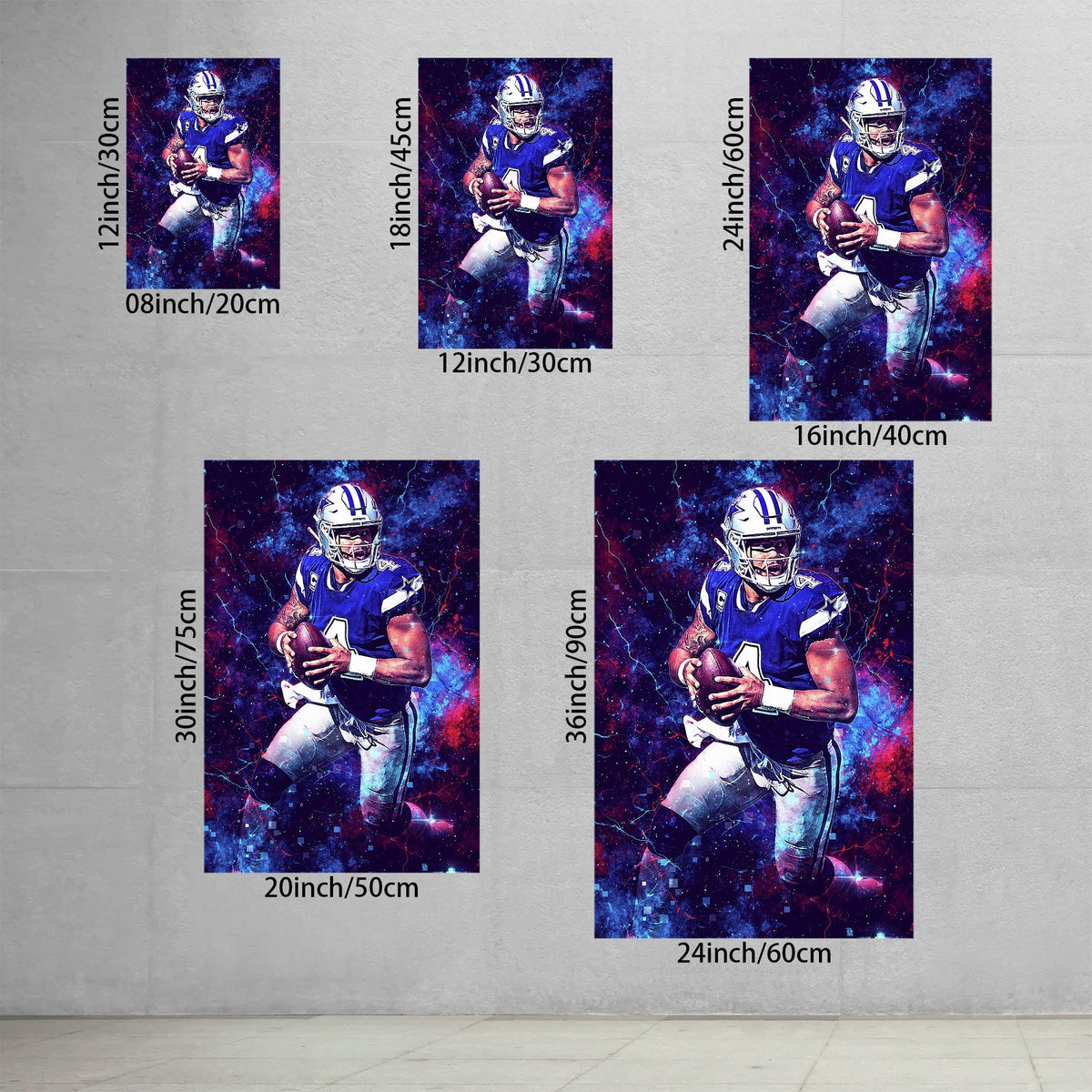 Dak Prescott Sports Celebrity Art Deco Poster 3 Canvas Wall Art Poster Decor Gift