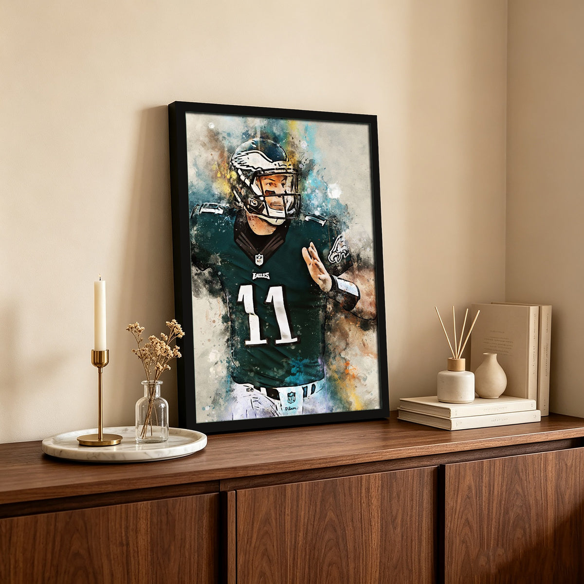 Carson Wentz Celebrity Sports Art Poster School Dining Room Decoration 2 Canvas Wall Art Poster Decor Gift
