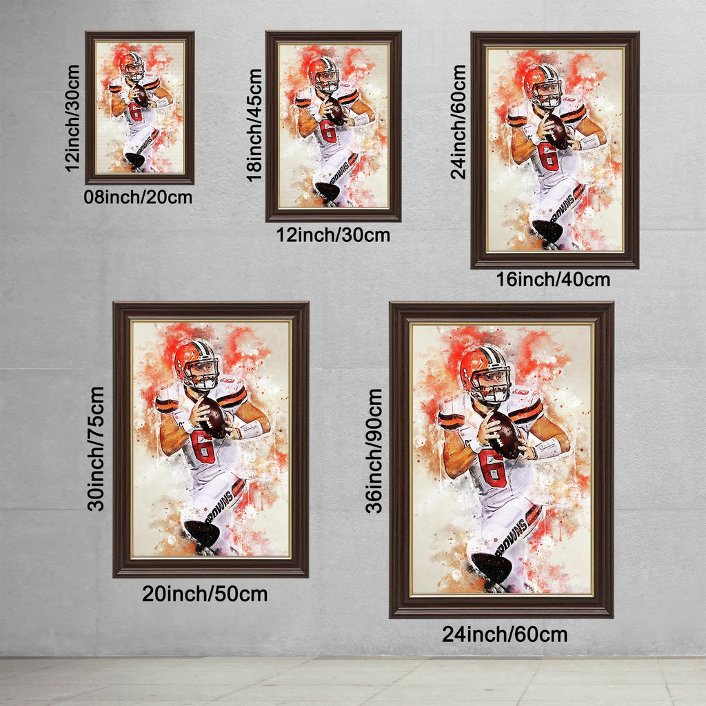 Baker Mayfield Sports Celebrity Art Deco Poster 5 Canvas Wall Art Poster Decor Gift