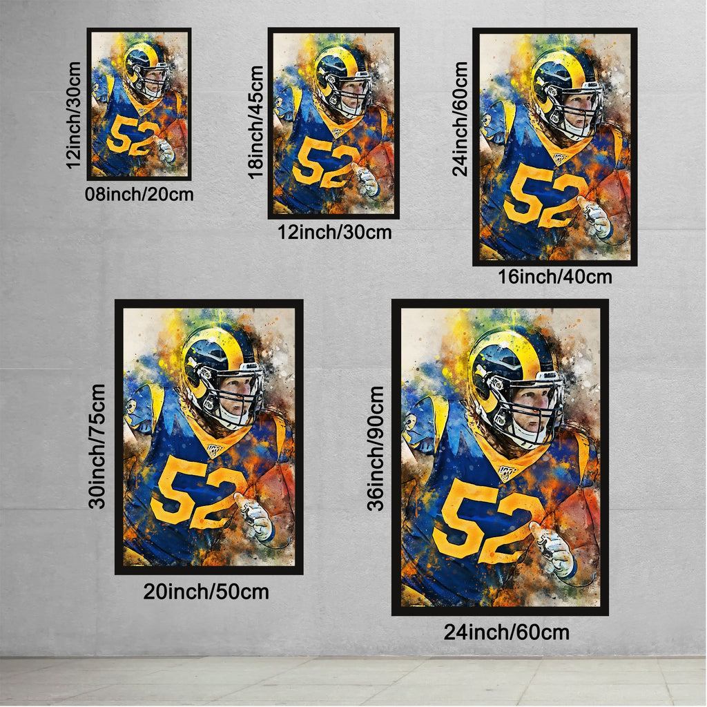 Clay Matthews Celebrity Sports Art Poster School Dining Room Decoration 1 Canvas Wall Art Poster Decor Gift