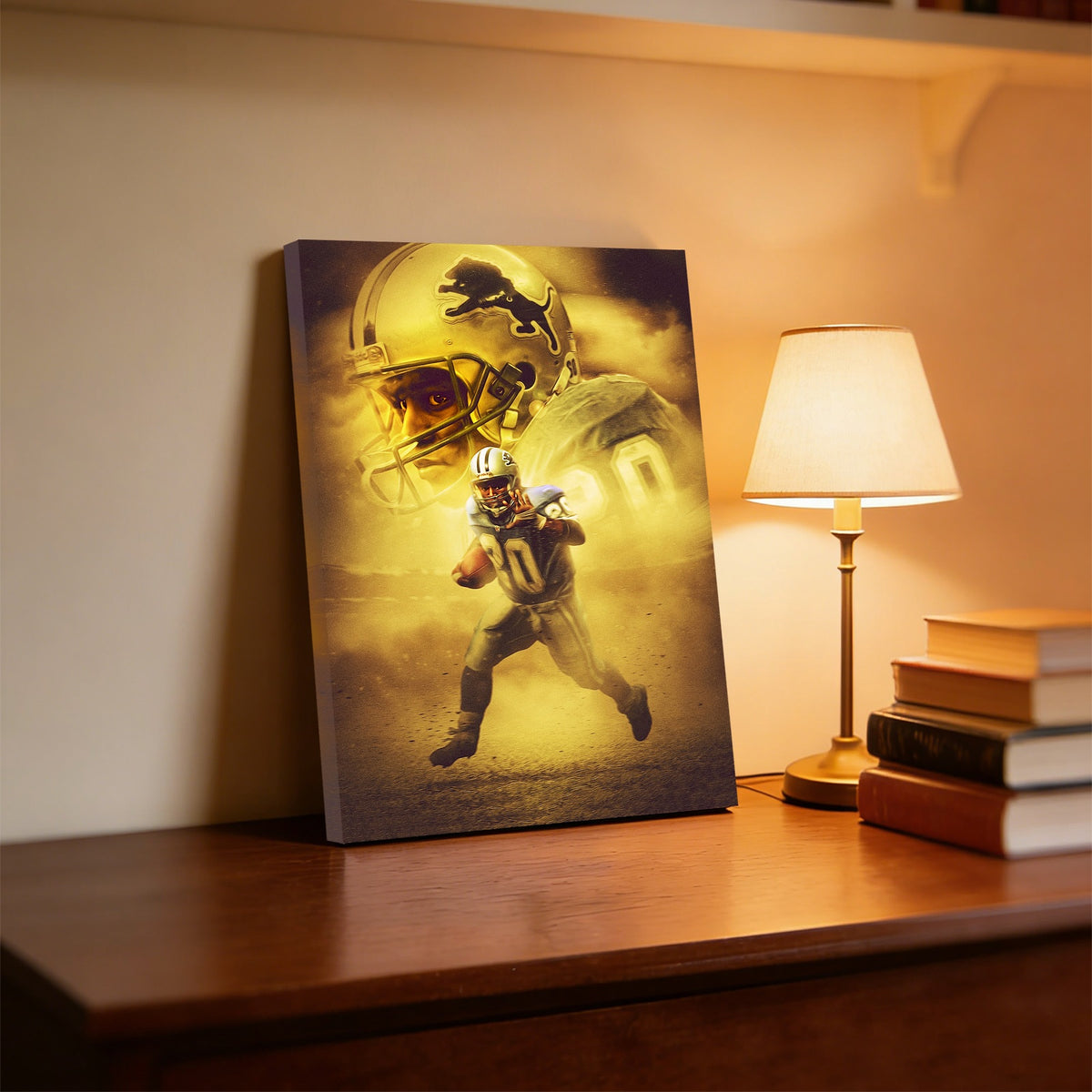 Barry Sanders Art Sports Decorative Poster School Dormitory 9 Canvas Wall Art Poster Decor Gift