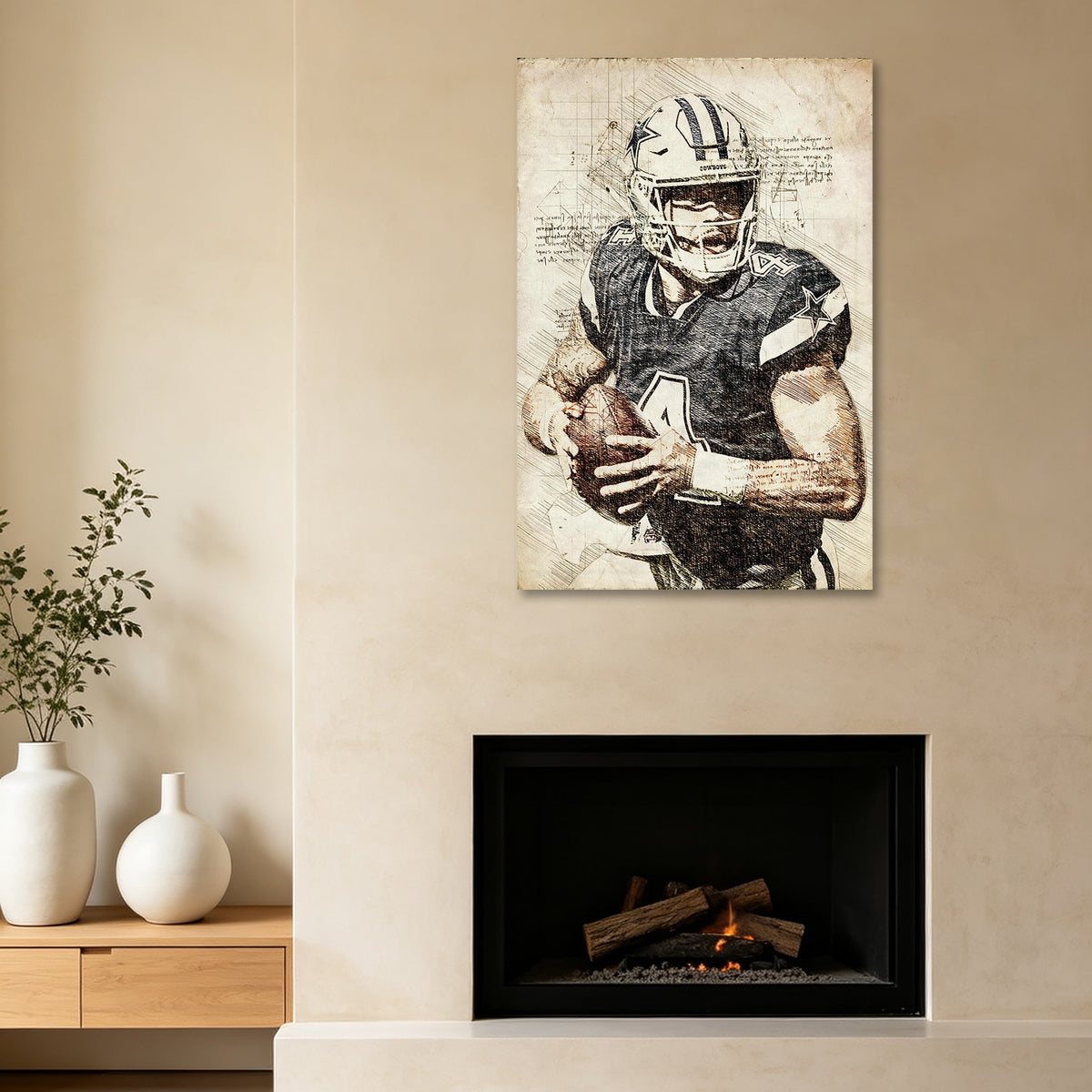 Dak Prescott Sports Celebrity Art Deco Poster 5 Canvas Wall Art Poster Decor Gift
