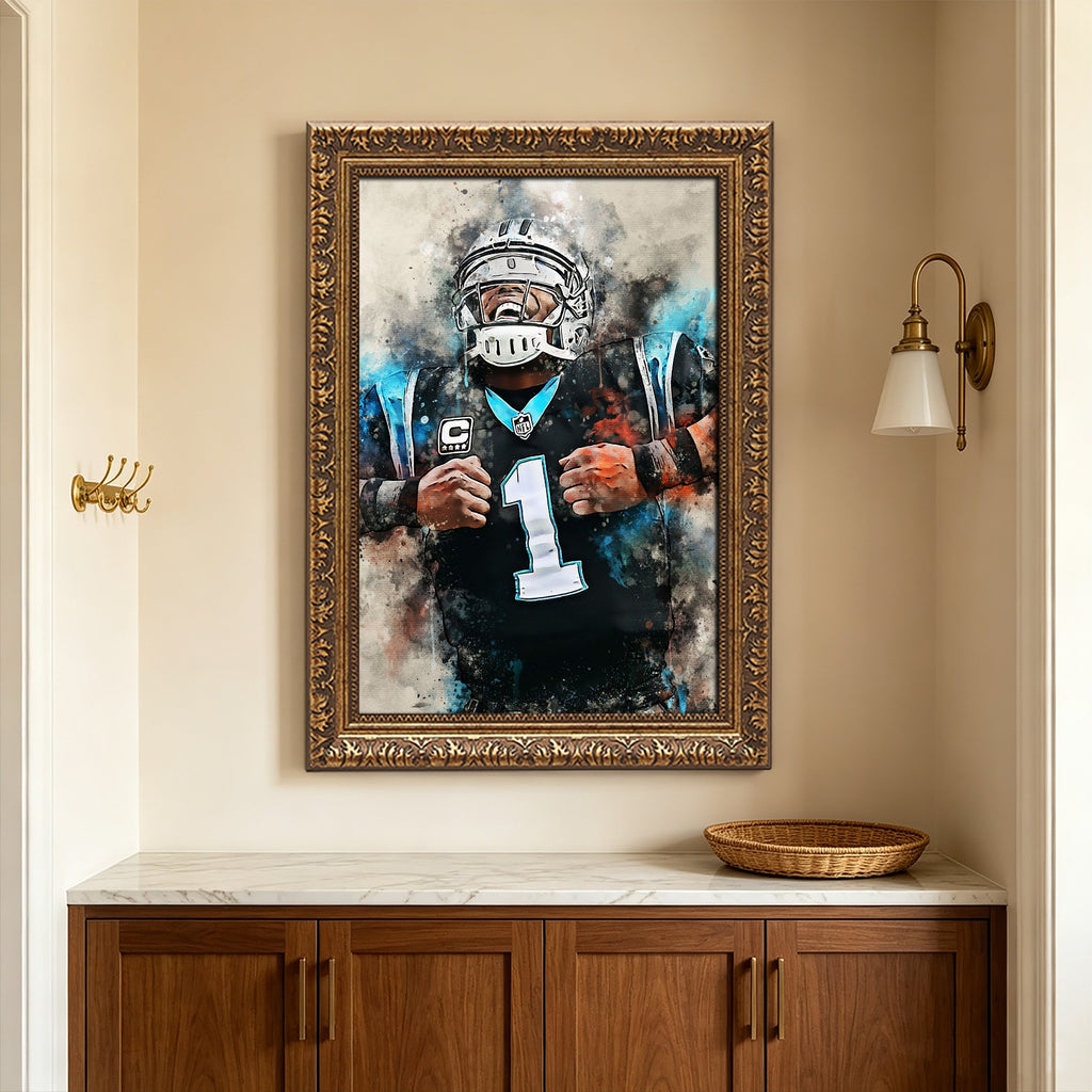 Cam Newton Celebrity Sports Art Poster School Dining Room Decoration 2 Canvas Wall Art Poster Decor Gift