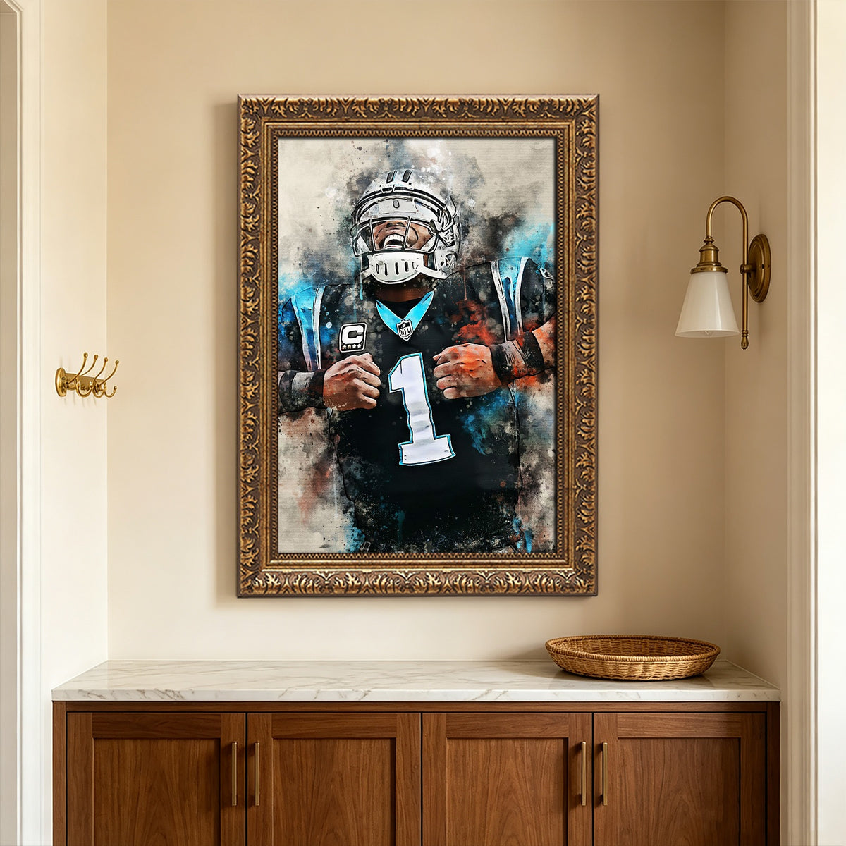 Cam Newton Celebrity Sports Art Poster School Dining Room Decoration 2 Canvas Wall Art Poster Decor Gift