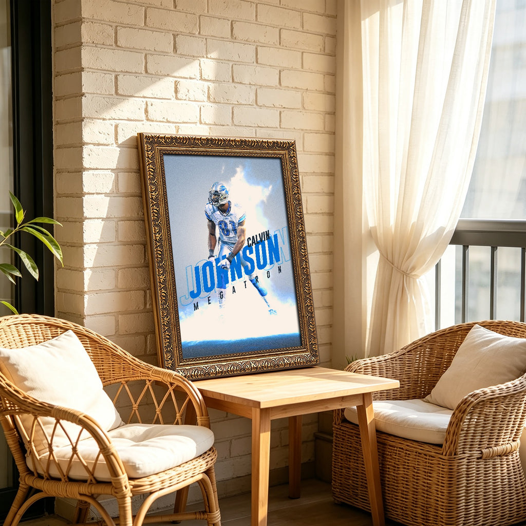 Calvin Johnson Celebrity Sports Art Poster School Dining Room Decoration 3 Canvas Wall Art Poster Decor Gift