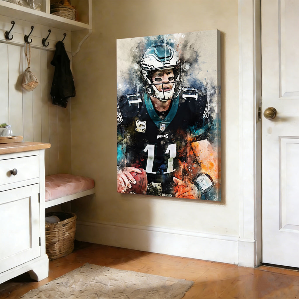 Carson Wentz Celebrity Sports Art Poster School Dining Room Decoration 5 Canvas Wall Art Poster Decor Gift