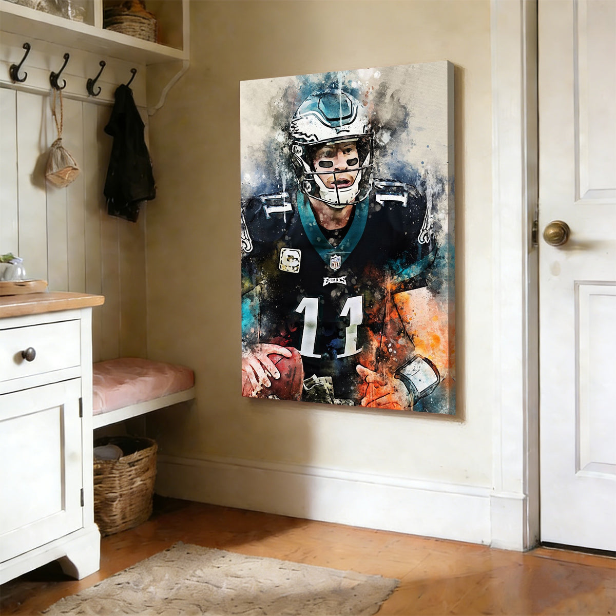 Carson Wentz Celebrity Sports Art Poster School Dining Room Decoration 5 Canvas Wall Art Poster Decor Gift