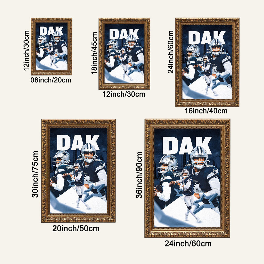 Dak Prescott Sports Celebrity Art Deco Poster 6 Canvas Wall Art Poster Decor Gift