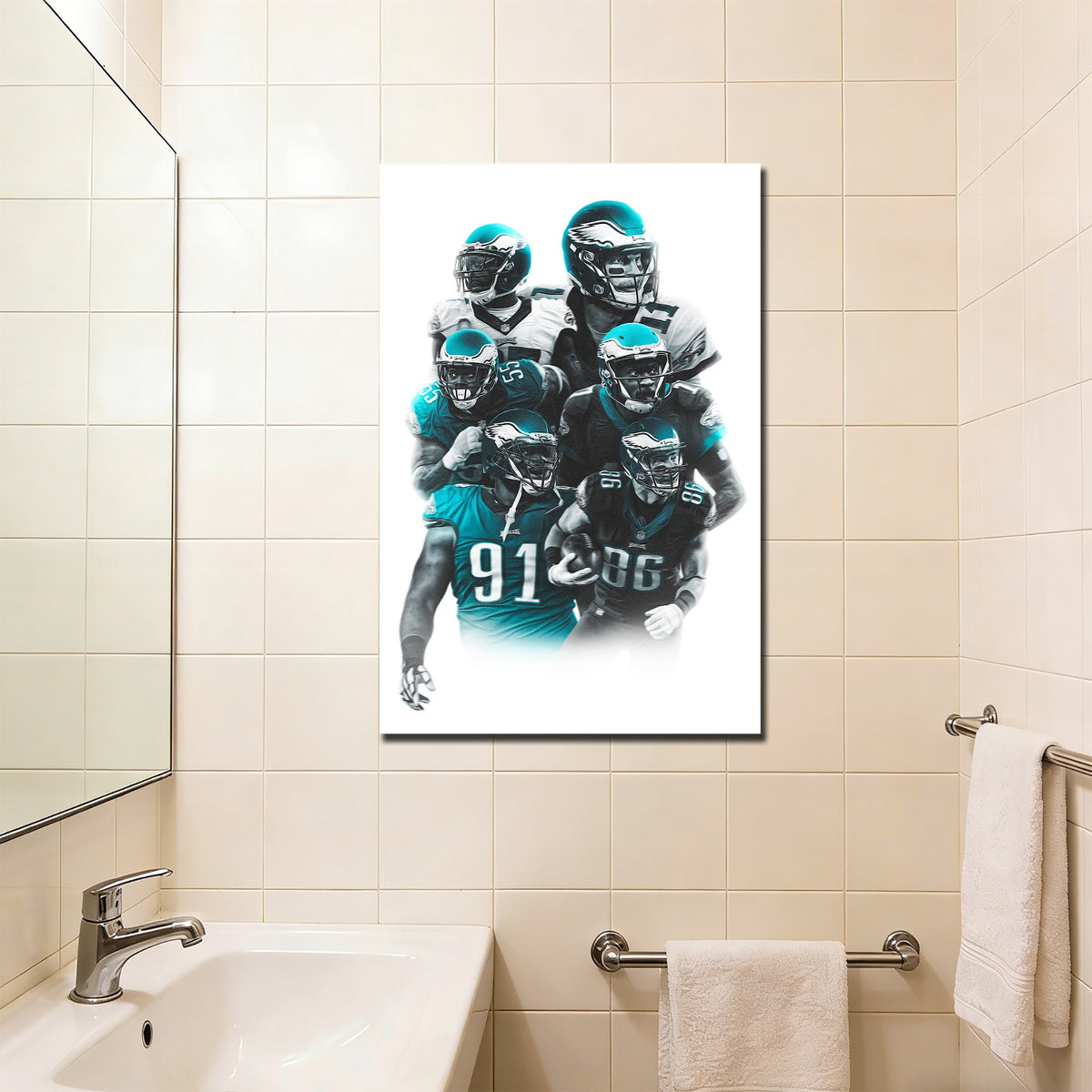 Carson Wentz Alshon Jeffery Art Sports Decorative Poster School Dormitory 6 Canvas Wall Art Poster Decor Gift