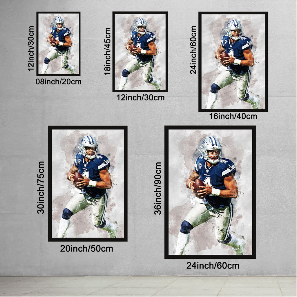 Dak Prescott 1Celebrity Sports Art Poster School Dining Room Decoration 0 Canvas Wall Art Poster Decor Gift