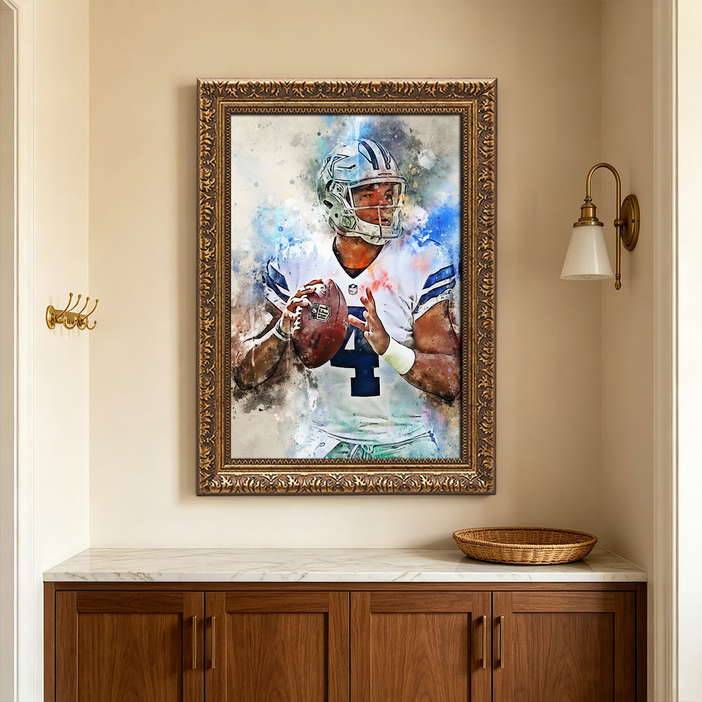 Dak Prescott Celebrity Sports Art Poster School Dining Room Decoration 5 Canvas Wall Art Poster Decor Gift