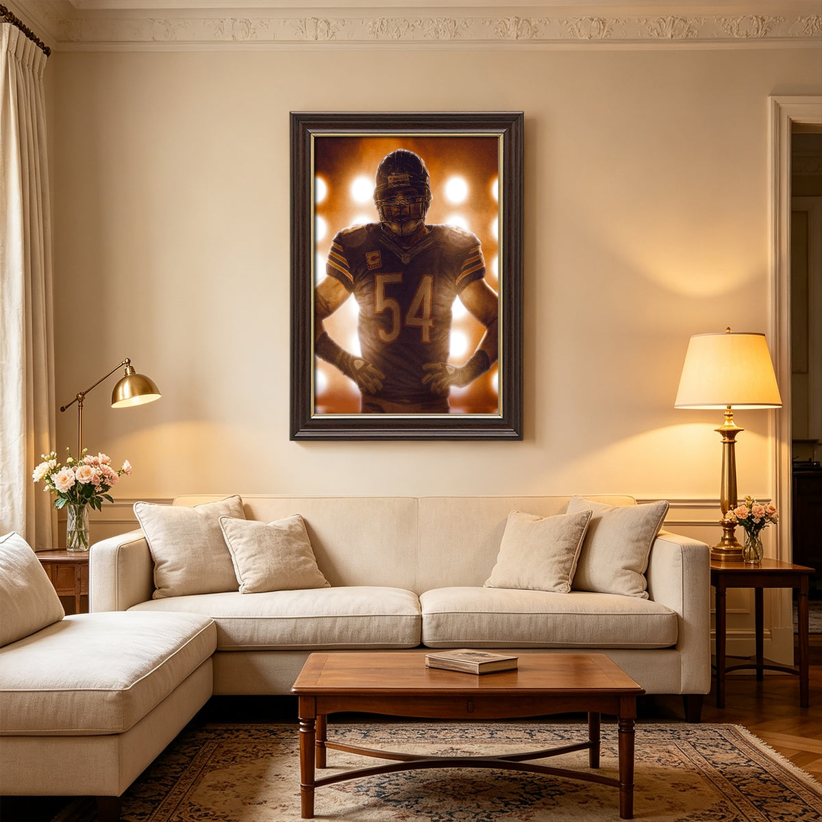 Brian Urlacher Art Sports Decorative Poster School Dormitory 5 Canvas Wall Art Poster Decor Gift
