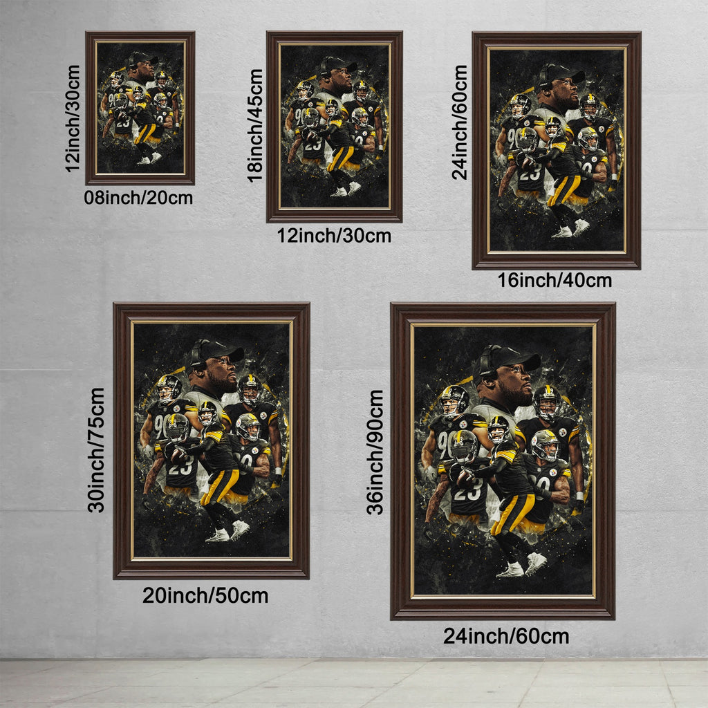 Ben Roethlisberger JuJu Smith Schuster TJ Watt Art Sports Decorative Poster School Dormitory 3 Canvas Wall Art Poster Decor Gift