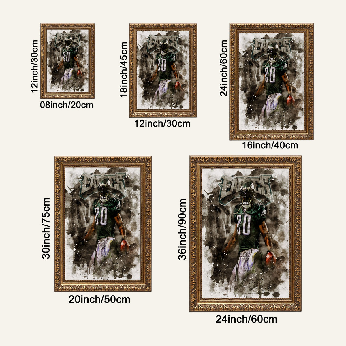 Brian Dawkins Art Poster 8 Canvas Wall Art Poster Decor Gift