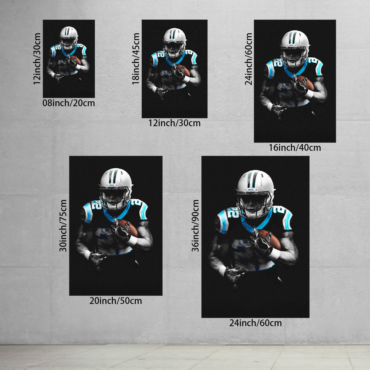 Christian McCaffrey Art Sports Decorative Poster School Dormitory 5 Canvas Wall Art Poster Decor Gift