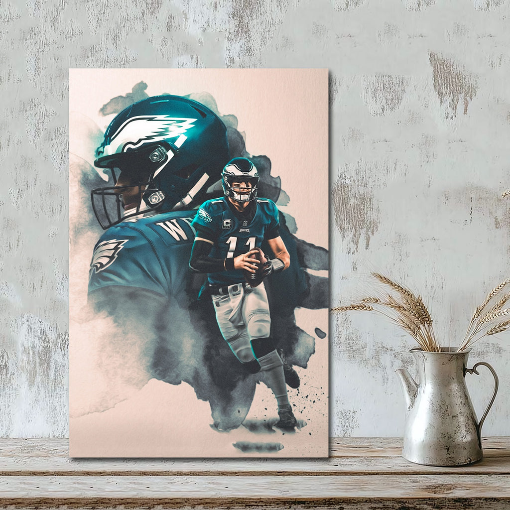 Carson Wentz Art Sports Decorative Poster School Dormitory 3 Canvas Wall Art Poster Decor Gift
