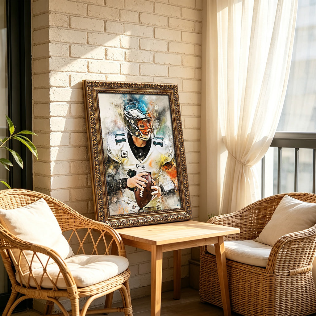 Carson Wentz Celebrity Sports Art Poster School Dining Room Decoration 7 Canvas Wall Art Poster Decor Gift