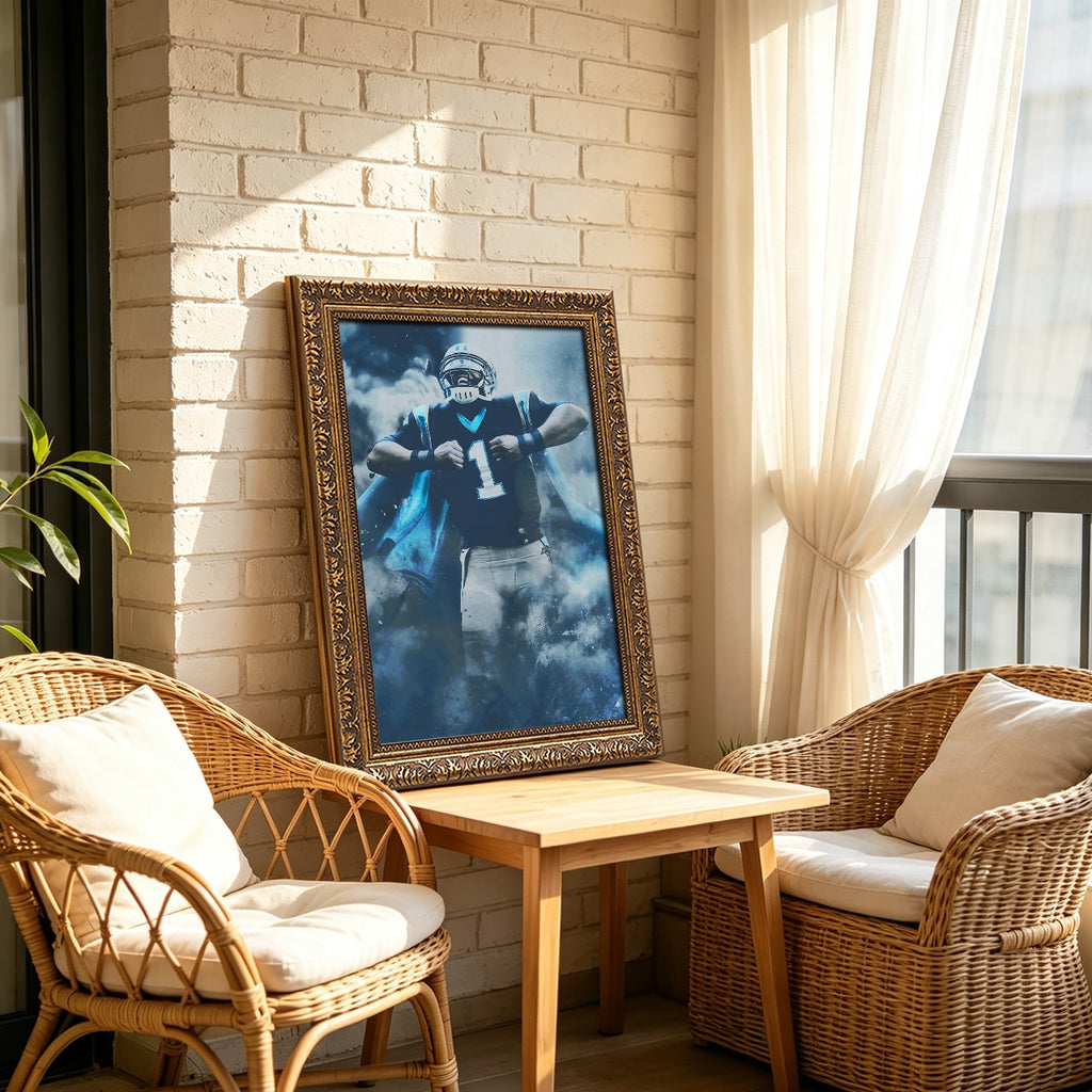Cam Newton Sports Celebrity Art Deco Poster 2 Canvas Wall Art Poster Decor Gift