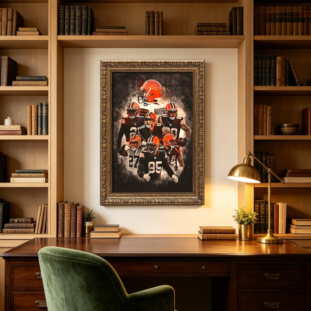 Baker Mayfield Kareem Hunt Austin Hooper Denzel Ward Art Sports Decorative Poster School Dormitory 1 Canvas Wall Art Poster Decor Gift