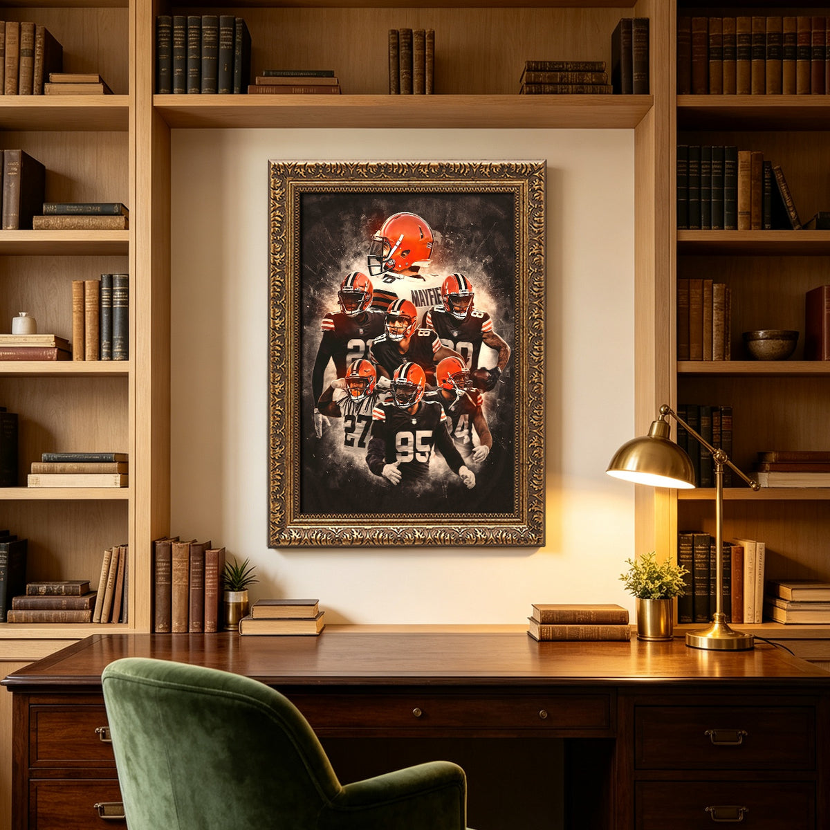 Baker Mayfield Kareem Hunt Austin Hooper Denzel Ward Art Sports Decorative Poster School Dormitory 1 Canvas Wall Art Poster Decor Gift