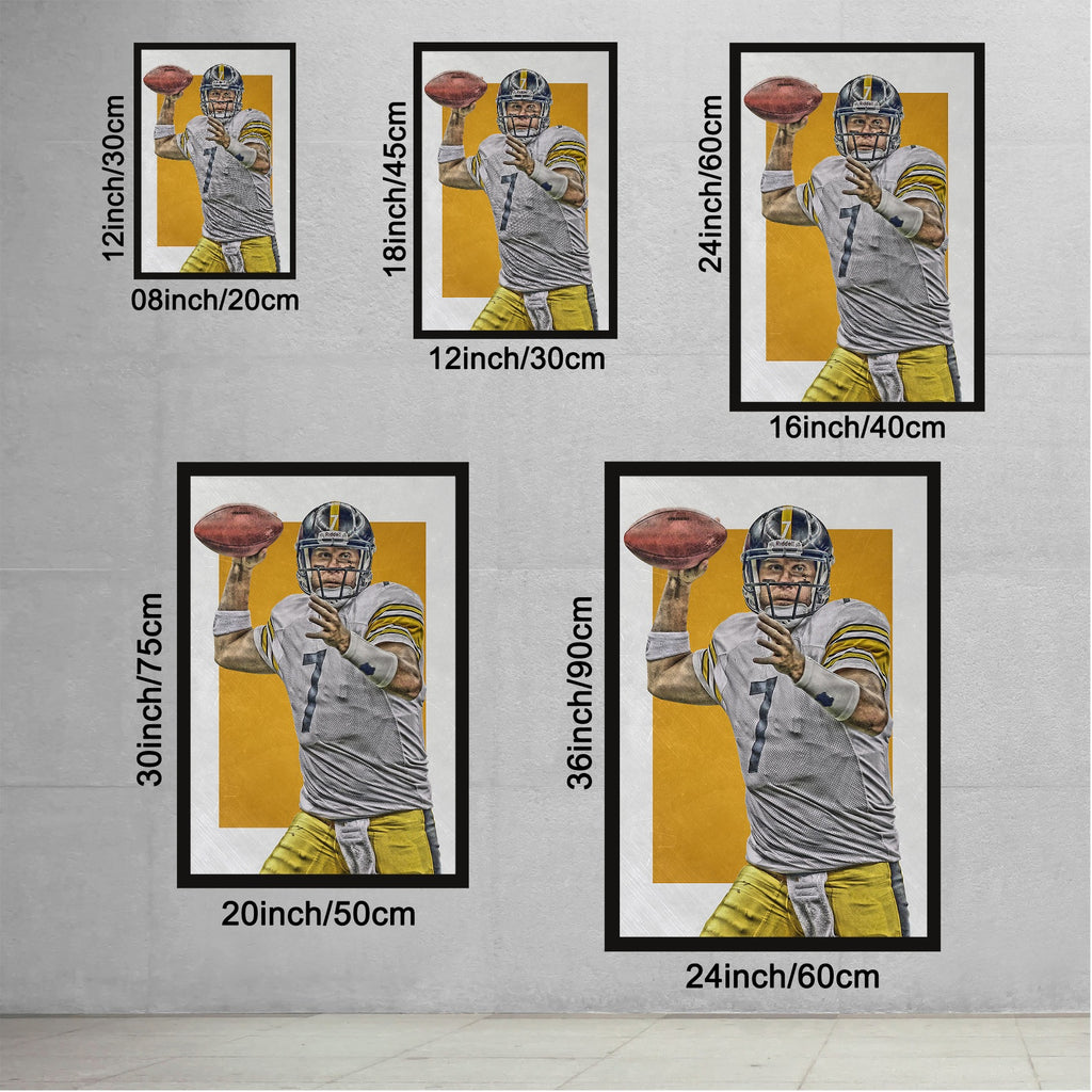 Ben Roethlisberger Sports Celebrity Art Deco Poster 1 Canvas Wall Art Poster Decor Gift