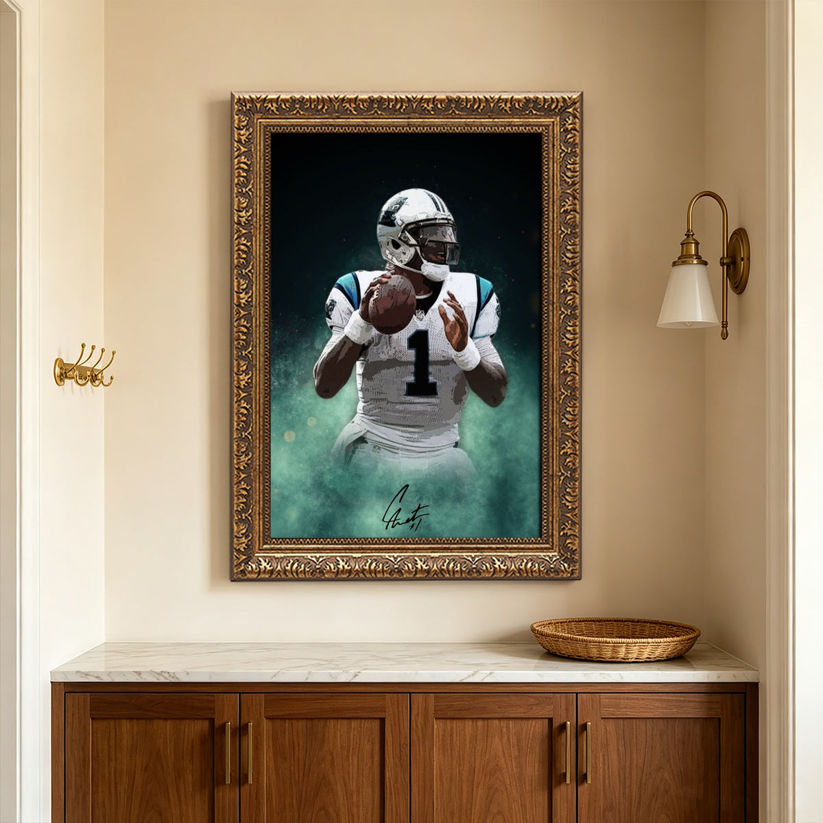 Cam Newton Celebrity Sports Art Poster School Dining Room Decoration 4 Canvas Wall Art Poster Decor Gift