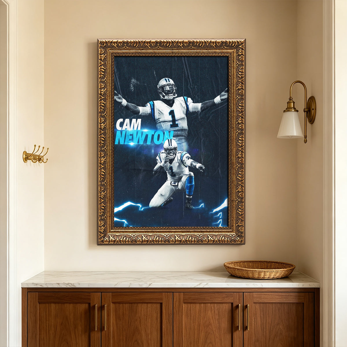 Cam Newton Sports Celebrity Art Deco Poster 5 Canvas Wall Art Poster Decor Gift