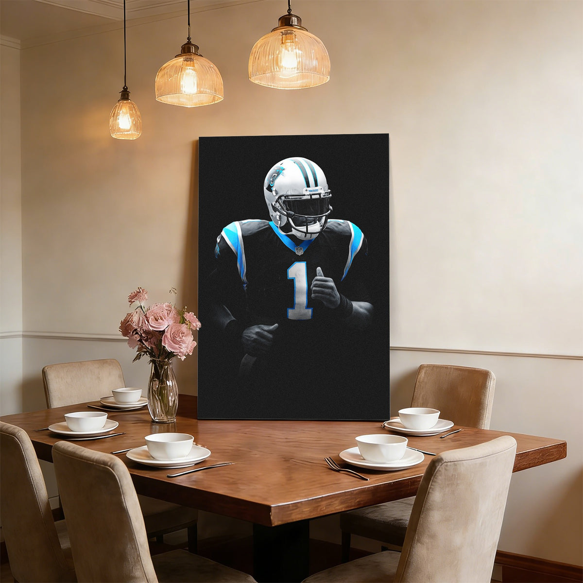Cam Newton Art Sports Decorative Poster School Dormitory 3 Canvas Wall Art Poster Decor Gift