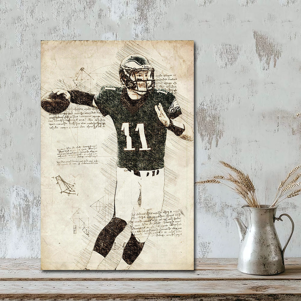 Carson Wentz Sports Celebrity Art Deco Poster 4 Canvas Wall Art Poster Decor Gift
