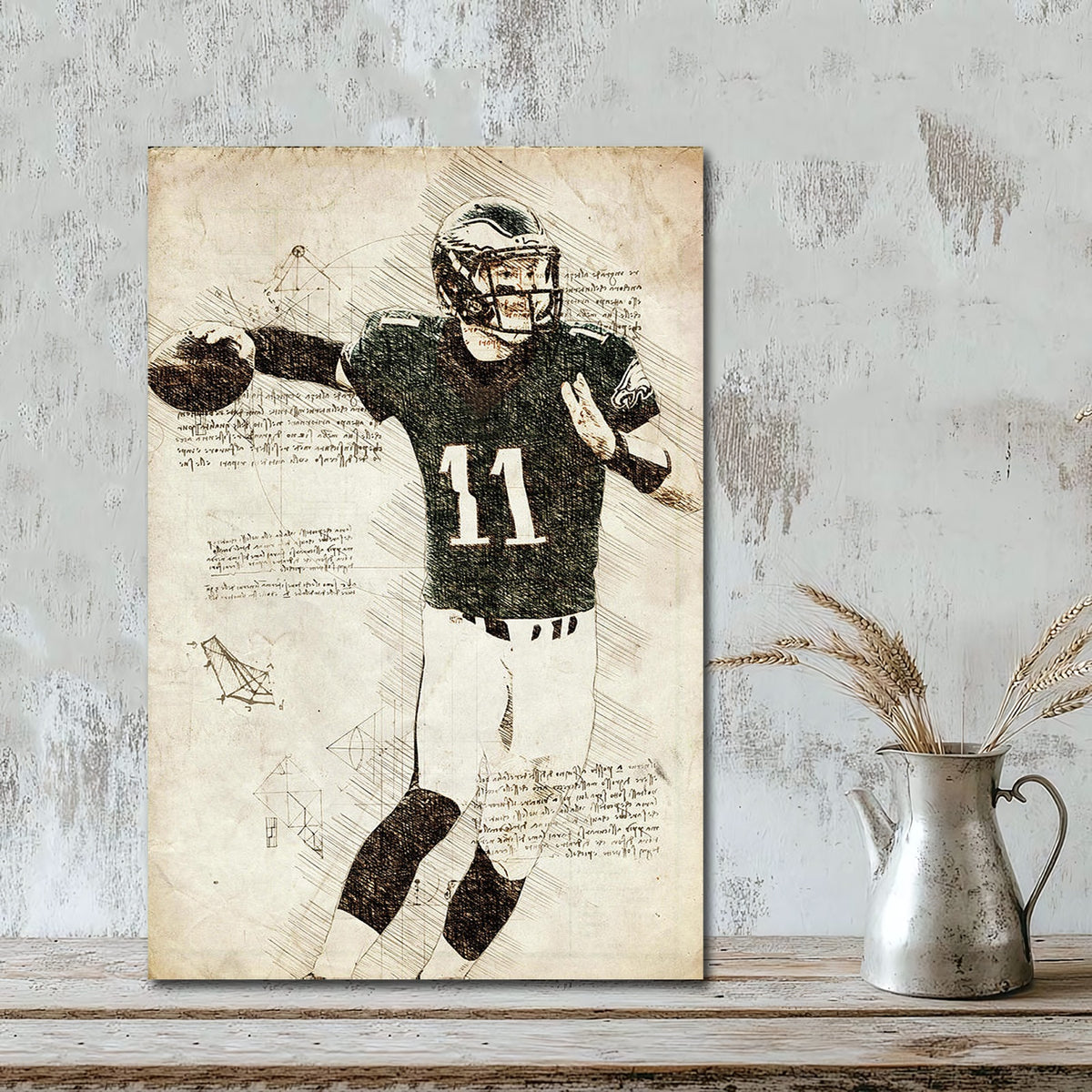 Carson Wentz Sports Celebrity Art Deco Poster 4 Canvas Wall Art Poster Decor Gift