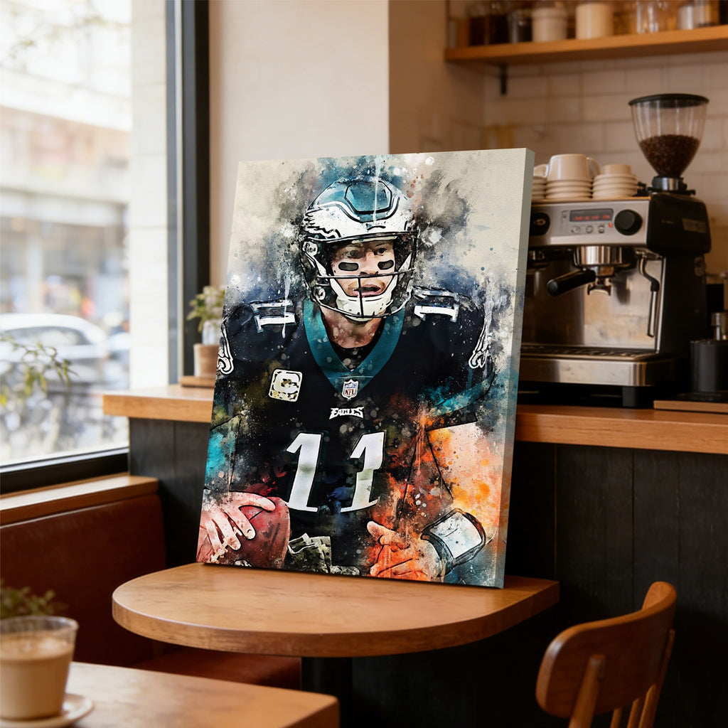 Carson Wentz Celebrity Sports Art Poster School Dining Room Decoration 5 Canvas Wall Art Poster Decor Gift