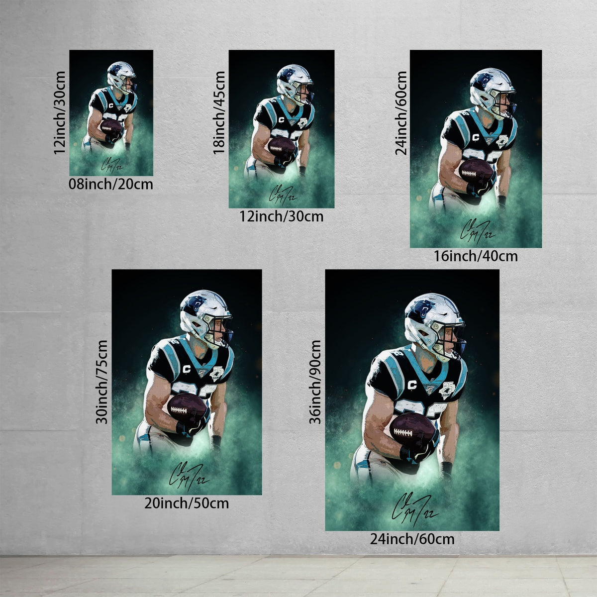 Christian McCaffrey Celebrity Sports Art Poster School Dining Room Decoration 4 Canvas Wall Art Poster Decor Gift