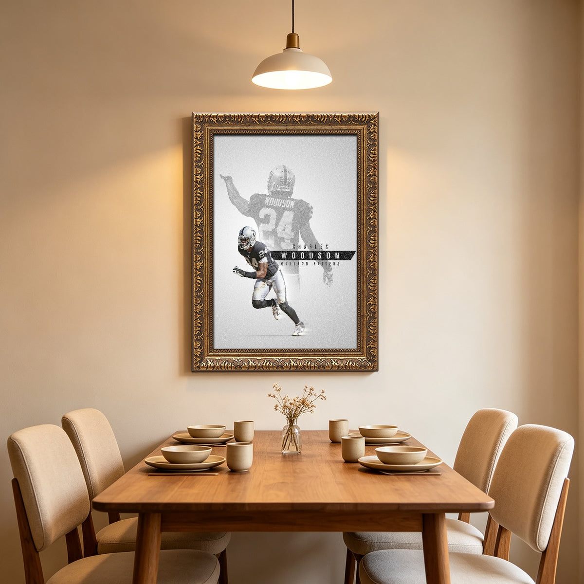 Charles Woodson Celebrity Sports Art Poster School Dining Room Decoration 6 Canvas Wall Art Poster Decor Gift